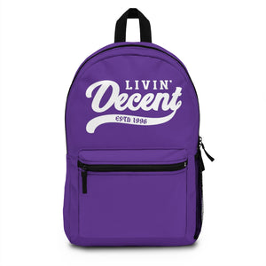 Backpack Purple w/ White print