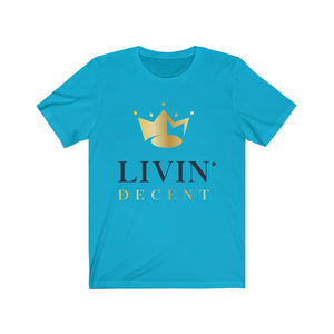 Unisex Jersey Short Sleeve Tee Circle Crown Black/Gold print