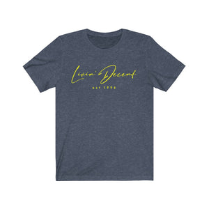 Unisex Jersey Short Sleeve Tee LD signature Yellow Print