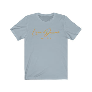 Unisex Jersey Short Sleeve Tee LD signature Orange Print