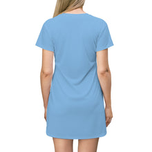 Load image into Gallery viewer, Ladies Dress Sky Blue w/ white print