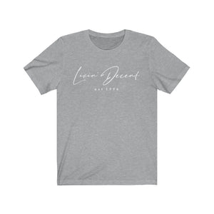 Unisex Jersey Short Sleeve Tee LD signature White Print