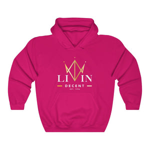 Unisex Hoodie V-Crown White/Gold print