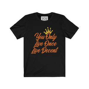 Unisex Jersey Short Sleeve YOLO w/orange print