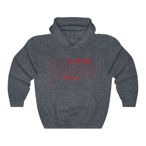 Unisex Hoodie Red Outline Print