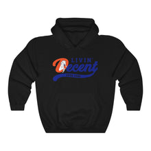 Load image into Gallery viewer, Livin&#39; Decent/Bronco Gang Royal print Hoodie