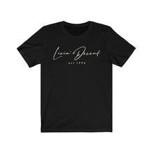 Load image into Gallery viewer, Unisex Jersey Short Sleeve Tee LD signature Cream Print