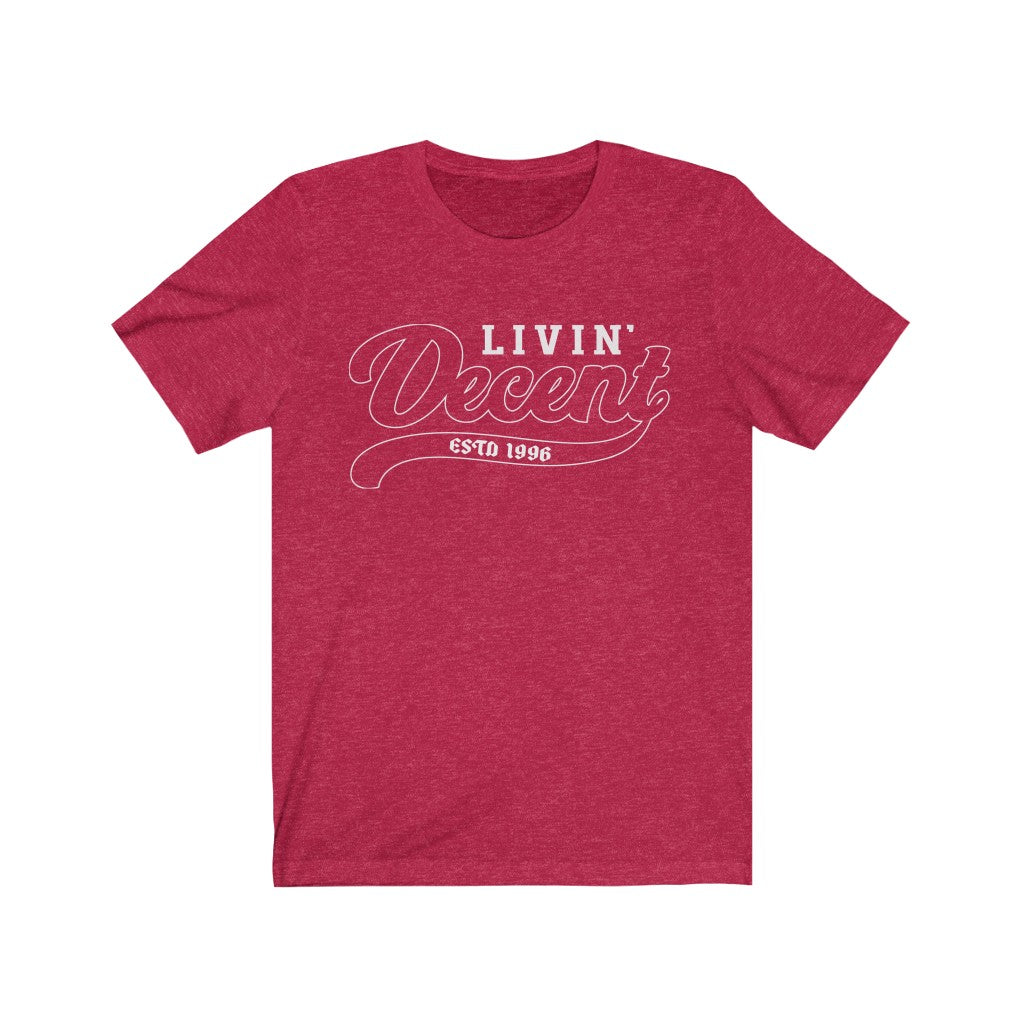Unisex Jersey Short Sleeve Tee White Outline Print