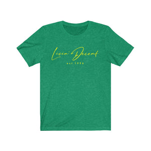 Unisex Jersey Short Sleeve Tee LD signature Yellow Print