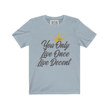 Load image into Gallery viewer, Unisex Jersey Short Sleeve YOLO w/grey print