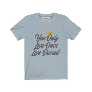 Unisex Jersey Short Sleeve YOLO w/grey print