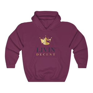 Unisex Hoodie Circle Crown Black/Gold print