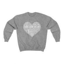 Load image into Gallery viewer, Unisex Crewneck Sweatshirt I Love Livin&#39; w/White Print