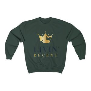 Unisex Crewneck Sweatshirt Circle Crown Black/Gold print