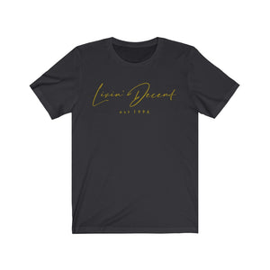 Unisex Jersey Short Sleeve Tee LD signature Gold Print