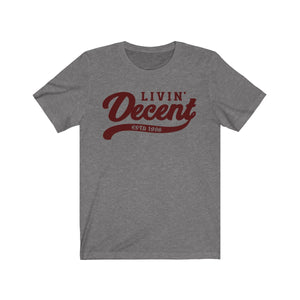 Unisex Jersey Short Sleeve Tee Burgundy Print