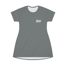 Load image into Gallery viewer, Ladies Dress  Grey w/ white print