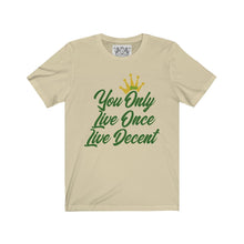 Load image into Gallery viewer, Unisex Jersey Short Sleeve YOLO w/green print