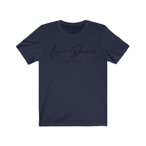 Unisex Jersey Short Sleeve Tee LD signature Black Print
