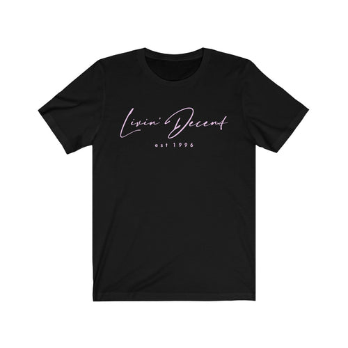 Unisex Jersey Short Sleeve Tee LD signature Pink Print