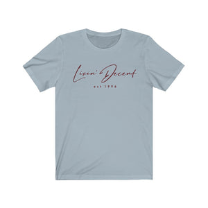 Unisex Jersey Short Sleeve Tee LD signature Maroon Print