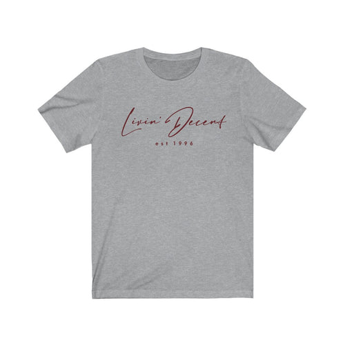 Unisex Jersey Short Sleeve Tee LD signature Maroon Print
