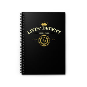 Spiral Notebook Lifestyle Black w/Gold-White - Ruled Line