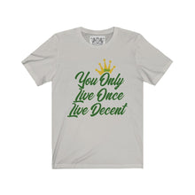 Load image into Gallery viewer, Unisex Jersey Short Sleeve YOLO w/green print