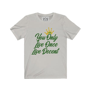 Unisex Jersey Short Sleeve YOLO w/green print