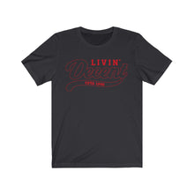 Load image into Gallery viewer, Unisex Jersey Short Sleeve Red Outline Print