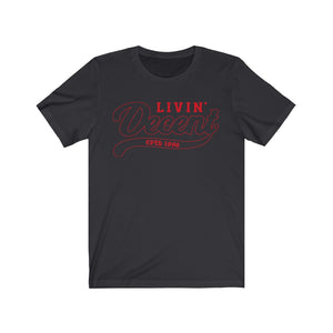Unisex Jersey Short Sleeve Red Outline Print