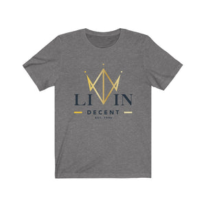 Unisex Jersey Short Sleeve Tee V-Crown Black/Gold print