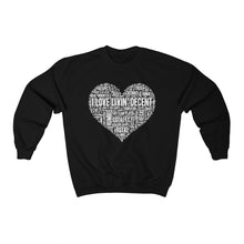 Load image into Gallery viewer, Unisex Crewneck Sweatshirt I Love Livin&#39; w/White Print