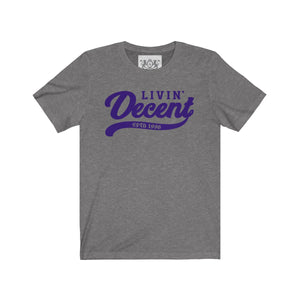 Unisex Jersey Short Sleeve Tee Purple Print