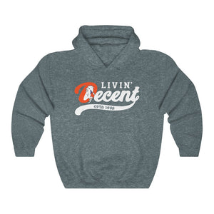 Livin' Decent/Bronco Gang White print Hoodie