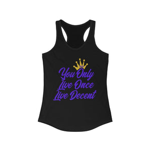 Women's YOLO Tank w/ purple print