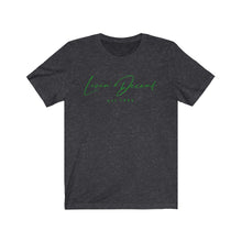 Load image into Gallery viewer, Unisex Jersey Short Sleeve Tee LD signature Kelly Green Print