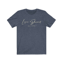Load image into Gallery viewer, Unisex Jersey Short Sleeve Tee LD signature Cream Print