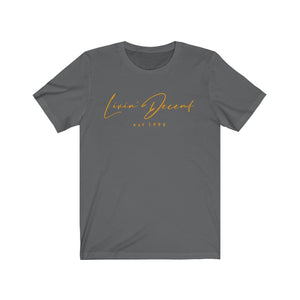 Unisex Jersey Short Sleeve Tee LD signature Orange Print