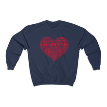 Load image into Gallery viewer, Unisex Crewneck Sweatshirt I Love Livin&#39; w/Red Print