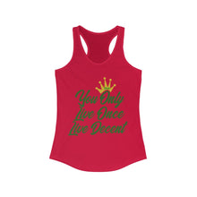 Load image into Gallery viewer, Women&#39;s YOLO Tank w/ green print