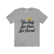 Load image into Gallery viewer, Unisex Jersey Short Sleeve YOLO w/black print