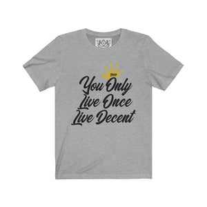 Unisex Jersey Short Sleeve YOLO w/black print