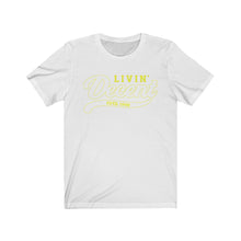 Load image into Gallery viewer, Unisex Jersey Short Sleeve Tee Yellow Outline Print