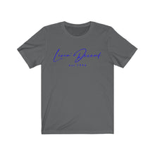 Load image into Gallery viewer, Unisex Jersey Short Sleeve Tee LD signature Royal Print