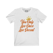 Load image into Gallery viewer, Unisex Jersey Short Sleeve YOLO w/orange print