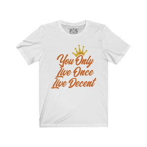 Unisex Jersey Short Sleeve YOLO w/orange print