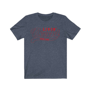 Unisex Jersey Short Sleeve Red Outline Print