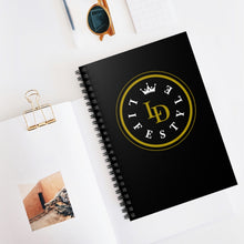 Load image into Gallery viewer, Spiral Notebook Lifestyle ll Black w/Gold-White - Ruled Line