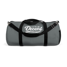 Load image into Gallery viewer, Duffel Bag Grey w/ White Print